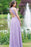 Elegant Lilac Halter Sleeveless A-Line Prom Dress with Open Back