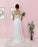 Elegant Long White Spaghetti-Strap Sleeveless Tulle Prom Dress