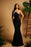 Elegant Mermaid Prom Dress Black Long Sleeveless with Beadings