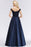 Bridelily Elegant Off-the-Shoulder Ruffle Navy Lace Bridesmaid Dresses with Beads