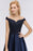 Bridelily Elegant Off-the-Shoulder Ruffle Navy Lace Bridesmaid Dresses with Beads