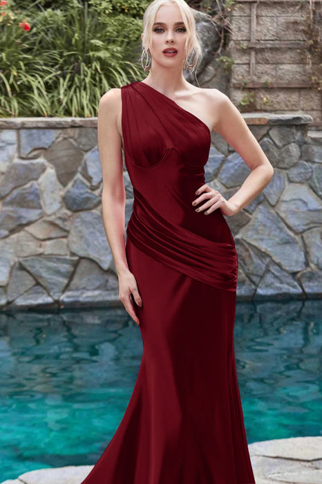 Elegant One-Shoulder Sleeveless Mermaid Prom Dress