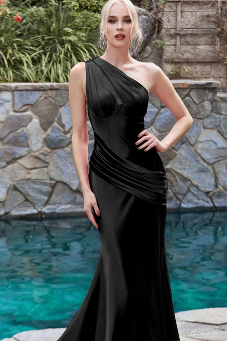 Elegant One-Shoulder Sleeveless Mermaid Prom Dress