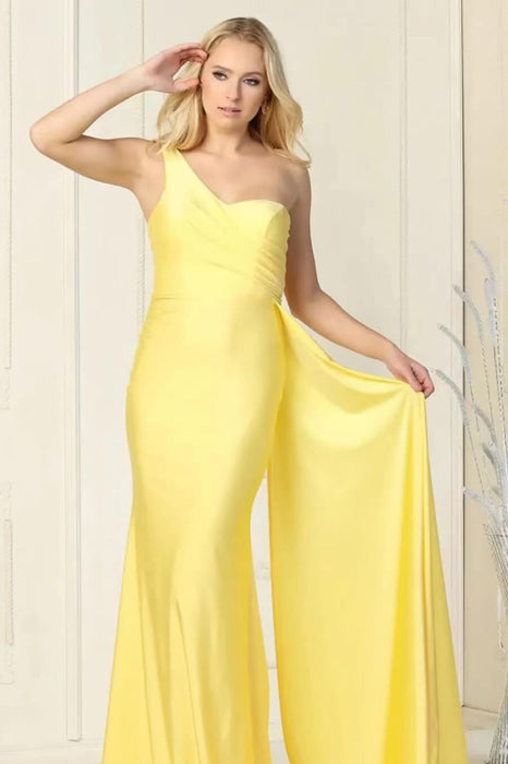 Elegant One-Shoulder Sweetheart Mermaid Evening Dress with Ruffles