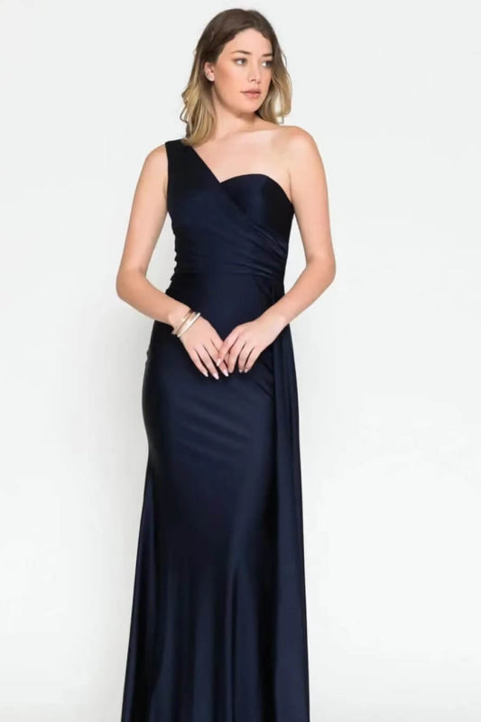 Elegant One-Shoulder Sweetheart Mermaid Evening Dress with Ruffles