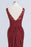 Bridelily Mermaid Scoop Sleeveless Lace Burgundy Bridesmaid Dresses with Pleats