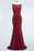 Bridelily Mermaid Scoop Sleeveless Lace Burgundy Bridesmaid Dresses with Pleats