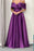 Elegant Prom Dress with Pockets - Purple Off-The-Shoulder A-Line