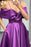 Elegant Prom Dress with Pockets - Purple Off-The-Shoulder A-Line