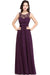 Elegant Round Neck Chiffon Formal Dress Sleveless Aline Evening Dress Floor Length - Grape / US 2 - Prom Dresses