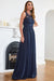 Elegant Round Neck Chiffon Formal Dress Sleveless Aline Evening Dress Floor Length - Prom Dresses