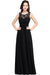 Elegant Round Neck Chiffon Formal Dress Sleveless Aline Evening Dress Floor Length - Black / US 2 - Prom Dresses
