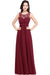Elegant Round Neck Chiffon Formal Dress Sleveless Aline Evening Dress Floor Length - Burgundy / US 2 - Prom Dresses