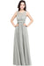 Elegant Round Neck Chiffon Formal Dress Sleveless Aline Evening Dress Floor Length - Silver / US 2 - Prom Dresses