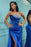 Elegant Royal Blue Strapless Sleeveless Mermaid Evening Dress With Beadings