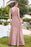 Elegant Scoop Neck Chiffon Long Evening Dress Sleeveless Floral Lace Aline Party Wear Dress - Prom Dresses