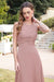 Elegant Scoop Neck Chiffon Long Evening Dress Sleeveless Floral Lace Aline Party Wear Dress - Prom Dresses