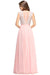 Elegant Scoop Neck Sleeveless A-Line Chiffon Evening Dress Floral lace Long Formal Dress - Prom Dresses