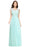 Elegant Scoop Neck Sleeveless A-Line Chiffon Evening Dress Floral lace Long Formal Dress - Mint / US 2 - Prom Dresses