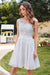 Elegant Scoop Neck Tulle Lace Short Homecoming Dress Sleeveless Appliques Mini Party Dress - Silver / US 2 - Prom Dresses