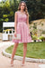 Elegant Scoop Neck Tulle Lace Short Homecoming Dress Sleeveless Appliques Mini Party Dress - Prom Dresses