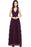 Elegant Sleeveless Bridesmaid Dress Floral Lace V-Neck Ankle Length Evening Dresses - Grape / US 2 - Prom Dresses