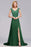 Bridelily Elegant V-Neck Dark Green Lace Bridesmaid Dresses with Front-Slit