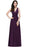 Elegant V-Neck Ruffle Chiffon Aline Bridesmaid Dress Sleeveless Long Evening Party Dress - Grape / US 2 - Prom Dresses