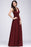 Elegant V-Neck Ruffle Chiffon Aline Bridesmaid Dress Sleeveless Long Evening Party Dress - Burgundy / US 2 - Prom Dresses