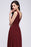 Elegant V-Neck Ruffle Chiffon Aline Bridesmaid Dress Sleeveless Long Evening Party Dress - Prom Dresses