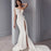 Elegant White Long Prom Dress with High Split Sequin Applique Mermaid Style