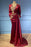 Exquisite Burgundy Mermaid Evening Gown with Beaded Details and Elegant Ruffles