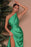 Exquisite Emerald One-Shoulder Mermaid Gown with Front Slit