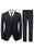 Barton Fancy Black Notched Lapel Three Pieces Business Men Suits