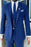 Curitis Blue Striped Peaked Lapel Three Pieces Fancy Business Suits