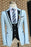 Christ Fancy Light Blue Three Pieces Prom Suits With Black Lapel