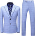 Julian Sky Blue Peaked Lapel Two Pieces Fancy Business Suits