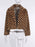 Faux Fur Coats For Women Khaki Long Sleeves Plaid Pattern Stretch Overcoat