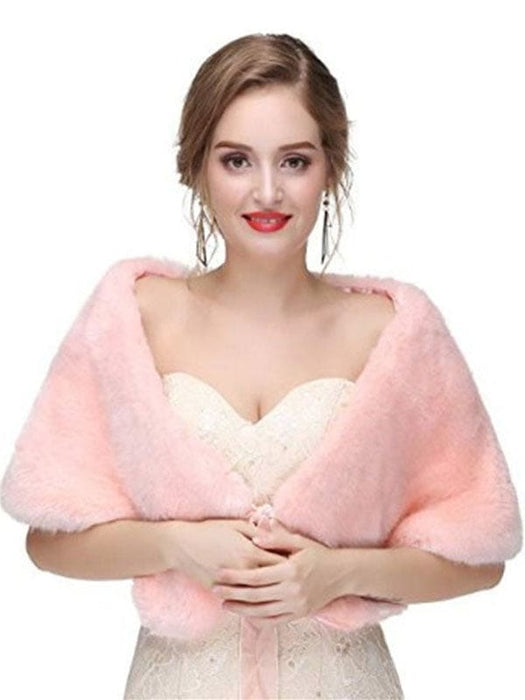 Faux Fur Wedding Shawl Shrug Bridal Wrap For Winter