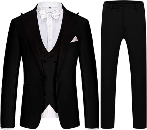 Humphrey Formal Black Peaked Lapel Men Suits For Business