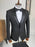 Rock Formal Black Peaked Lapel Three Pieces Business Suits For Men