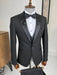 Rock Formal Black Peaked Lapel Three Pieces Business Suits For Men