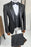 Rock Formal Black Peaked Lapel Three Pieces Business Suits For Men