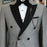 Americo Formal Gray Peaked Lapel Double Breasted Business Men Suits