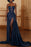 Formal Prom Dress Halter Open Back Long Straight with High Slit