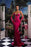 Fuchsia Mermaid Prom Dress Half Sleeves Strapless Gown