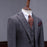 Carroll Generous Dark Gray Notched Lapel Plaid Business Suits