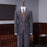 Carroll Generous Dark Gray Notched Lapel Plaid Business Suits