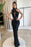 Glamorous Black Slimming Prom Dress Halter Mermaid Dress with Flower