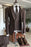 Everley Glamorous Brown Peaked Lapel Three Pieces Business Suits